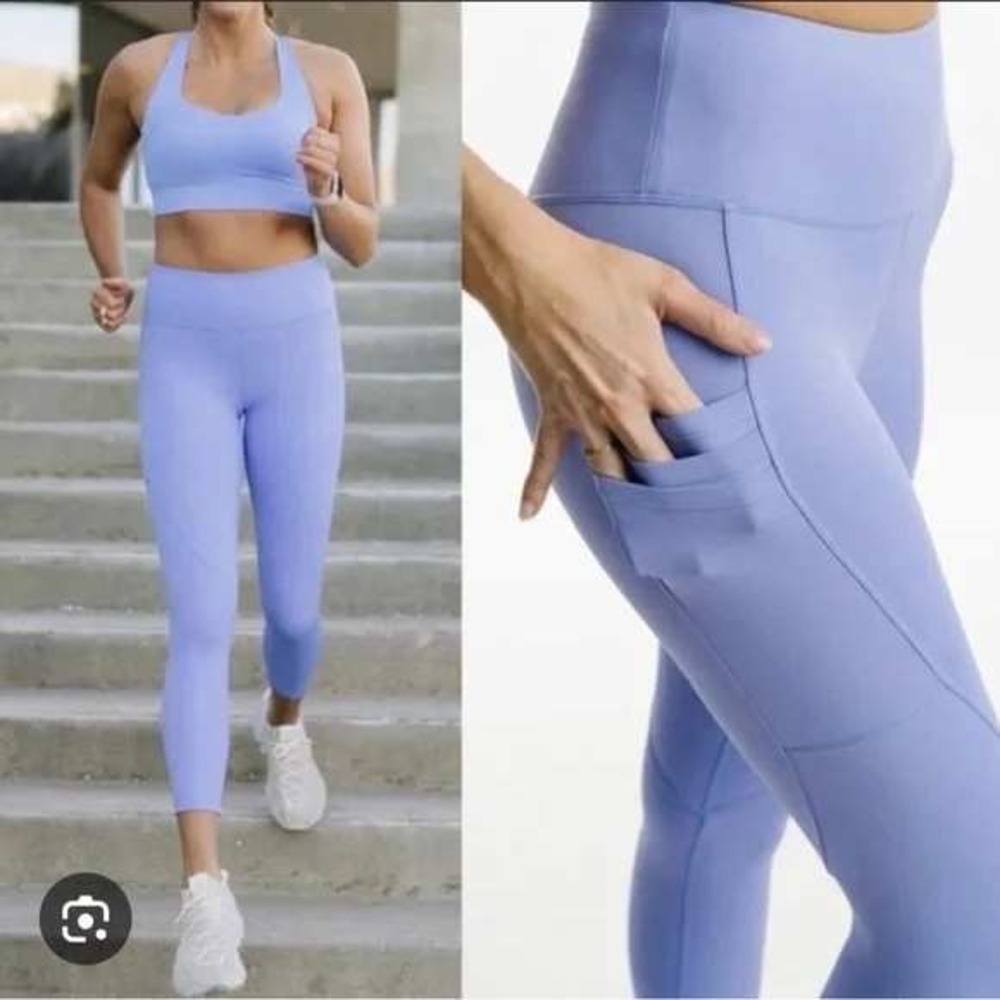 Zyia Active Light Purple Pocket Leggings Size 0 High Rise Compression Workout
